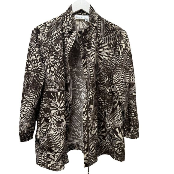 Chicos Zenergy Jacket Large (Chicos 2) Zip Front Casual Sport Stretch Brown - Picture 6 of 10